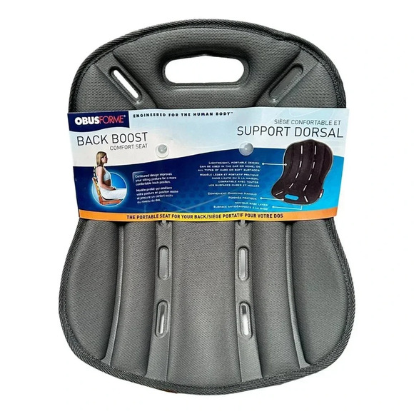 ObusForme Dorsal Back Boost Homedics Posture Seat Health Gray Home Obus NEW - Picture 1 of 7